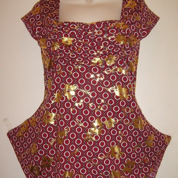 Sexy Maroon Gold Unique Beautifully Designed Top - Picture 4 of 4